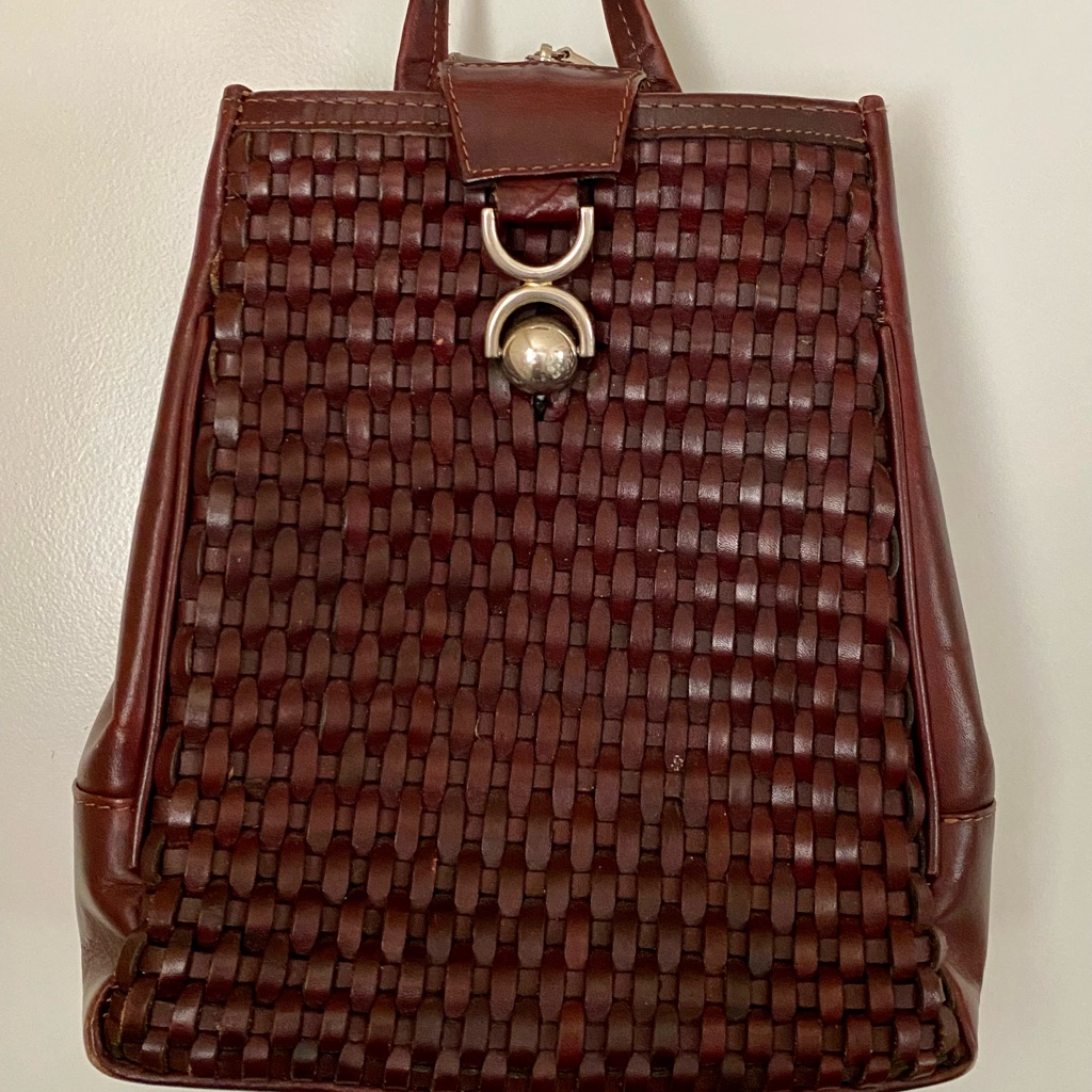 Leather Backpack Purse - With Real Silver Clasp, Handmade In Mexico.